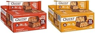 Quest Hero Protein Bars, Crispy Chocolate Caramel Pecan and Chocolate Peanut Butter, 15-18g Protein, 1g Sugar, 12 Count