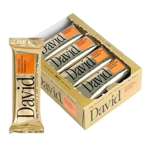 David High Protein Bars, Peanut Butter Chocolate Chunk, 28g Protein, 150 Calories, 12 Count