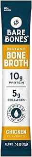 Bare Bones Chicken Bone Broth Instant Powdered Mix | Rich Savory Packets on-the-Go No Artificial Flavors | Keto & Paleo Fr...