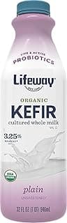 Lifeway Organic Whole Milk Kefir - 10g Protein, 12 Live Active Probiotic Cultures, Up to 99% Lactose Free, Gluten Free - P...