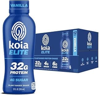 Sponsored Ad - Koia Elite Plant Based Protein Shake, Vanilla, 32g Protein, 4g Sugar, 6g Prebiotic Fiber, Pre & Post Workou...