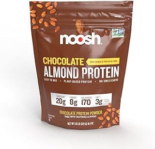 NOOSH Plant Based Almond Protein Powder Chocolate 43 Gram - Vegan Protein Powder, All Natural Ingredients, Non-GMO, Gluten...