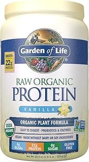 Garden of Life Raw Organic Protein Vanilla Powder, 20 Servings - Certified Vegan, Gluten Free, Organic, Non-GMO, Plant Bas...