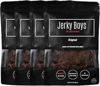 Sponsored Ad - Jerky Boys Premium Beef Jerky Original 3.25 oz 4 Pack High Protein Low Carb No Preservatives Beef Snack (4 ...