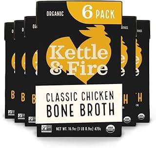 Sponsored Ad - Chicken Bone Broth Soup by Kettle and Fire, Pack of 6, Keto Diet, Paleo Friendly, Whole 30 Approved, Gluten...