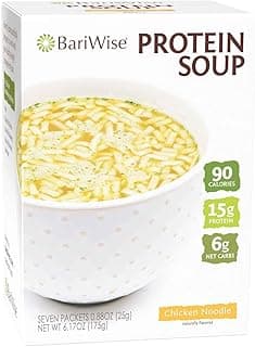 BariWise Protein Soup Mix, Chicken Noodle, 15g Protein, Low Carb (7ct).