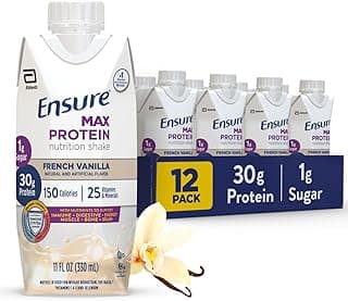 Ensure Max Protein Shake | French Vanilla | Ready to Drink | 30g Protein for Muscle Health | 1g Sugar, 4g Fiber | 11 fl o...