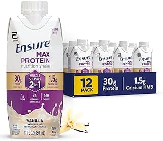 Ensure Max Protein Shake | 2-in-1 Muscle Support | 30g High Protein | HMB | 26 Vitamins & Minerals | Ready to Drink | Vani...