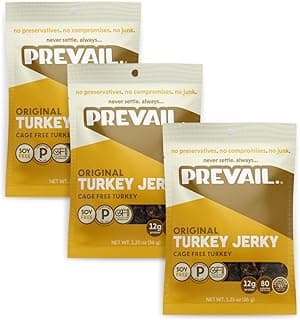 Sponsored Ad - Free-Range Turkey Jerky, by PREVAIL - Low Sodium and Gluten Free! | Pack of (3) Bags | | Our Gourmet Jerky ...
