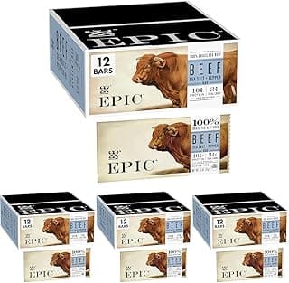 EPIC Protein Bars, Beef Sea Salt Pepper, Keto and Paleo Friendly, 1.3 oz, 12 ct (Pack of 4)