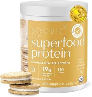 Boobie Body Superfood Protein Pregnancy and Postpartum Meal Replacement Shake, Vanilla Cookie Flavor | 19g Protein | Safe ...
