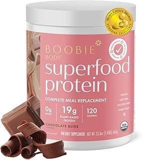 Boobie Body Superfood Protein Pregnancy and Postpartum Meal Replacement Shake, Chocolate Bliss Flavor | 19g Protein | Safe...