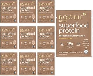 Boobie Body Superfood Protein Meal Replacement Shake, Coffee Caramel Flavor | 19g Protein | Safe For Pregnancy, Lactation,...