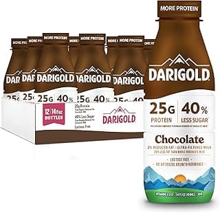 Darigold FIT High Protein Milk 2 Percent - Ultra-Filtered, Low Fat, Lactose Free - 25g Protein, 40% Less Sugar - 14oz Bott...