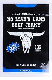 Sponsored Ad - No Mans Land Beef Jerky - Black Pepper | Slow-Dried, Smoked & Seasoned Jerky Strips | High Protein, Low Car...