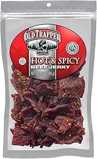 Old Trapper Beef Jerky, Hot & Spicy 8 Ounce Individual Pack, Tender and Spicy Meat Snacks for Lunches or Between Meals, 11...