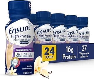 Ensure High Protein Bottled Vanilla Nutrition Shake with Fiber, Ready to Drink, 16g Protein and 27 Vitamins and Minerals, ...