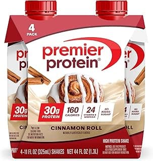 Premier Protein Cinnamon Roll shake listed by 180cal for under twenty dollar comparison