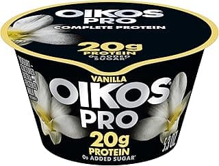 Oikos Pro Vanilla Yogurt-Cultured Ultra-Filtered Milk Product, 20 Grams of Protein, 0g Added Sugar, Just Delicious High Pr...