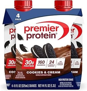 Premier Protein Shake, Cookies & Cream, 30g Protein, No Added Sugar, 24 Vitamins & Minerals to Support Immune Health, 11 f...