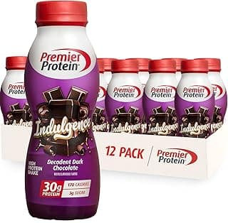 Premier Protein Shake INDULGENCE, Decadent Dark Chocolate, 30g Protein, 170 Calories, 3g Sugar, 11.5 fl oz, 12 Pack (Packa...