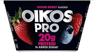 Oikos Pro Mixed Berry Yogurt-Cultured Ultra-Filtered Milk Product, 20 Grams of Protein, 0g Added Sugar, Just Delicious Hig...