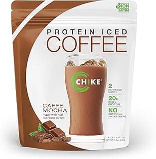 CHIKE Natural Caffe Mocha High Protein Iced Coffee, 20 G Protein, 2 Shots Espresso, Non-GMO, Keto Friendly and Gluten Fre...