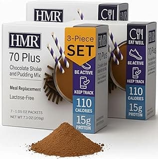 HMR 70 Plus Chocolate Shake & Pudding Mix | Meal Replacement Powder | Lactose-Free | 15g Protein | Easy to Make | Low Calo...