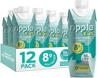 Ripple Kids Original Plant Based Milk | Pediatrician Recommended | 8g Pea Protein | Shelf Stable | Vegan & Non GMO Certifi...