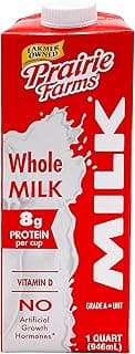 Prairie Farms Whole Milk, Shelf Stable, Boxed & Ultra Pasteurized (UHT), Vitamin D White Milk - Preservative and Hormone F...