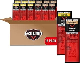 Jack Link's Beef Steaks - Original & Teriyaki - Ready to Eat Real Meat Protein Snacks - 8-9g Protein per Serving - Made wi...