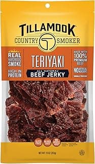 Tillamook Country Smoker Real Hardwood Smoked Beef Jerky, Teriyaki, 10 Ounce