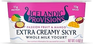 Icelandic Provisions, Passion Fruit And Mango Extra Creamy SKYR, 4.4 Ounce