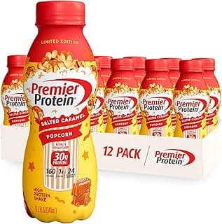 Premier Protein Shake, LIMITED EDITION Salted Caramel Popcorn, 30g Protein, 1g Sugar, 24 Vitamins & Minerals to Support Im...