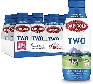 Darigold Milk 2 Percent, Reduced Fat Shelf Stable Milk with 12 Essential Nutrients, 15g Protein, rsBT Free - 14oz, 12 Pack...