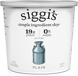 siggi's® Icelandic Strained Nonfat Yogurt, Plain, 24 oz. Multiserving Container – Thick, Protein-Rich Yogurt Snack