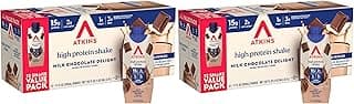 Atkins Milk Chocolate Delight Protein Shake, 15g Protein, Low Glycemic, 2g Net Carb, 1g Sugar, Keto Friendly, 12 Count (Pa...