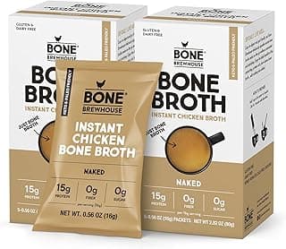 Bone Brewhouse - 2 Pack - Chicken Bone Broth Protein Powder - Naked (unflavoured) - Keto & Paleo Friendly - Instant Soup B...