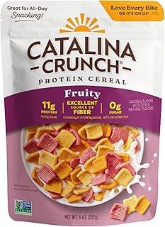 Catalina Crunch Protein Cereal - Sugar Free Breakfast Cereal with 11g of Protein - Gluten Free - Fruity - 8 oz. Bag (Pack ...