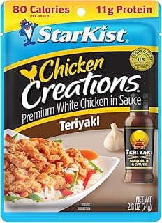 StarKist Chicken Creations Teriyaki Pouch (2.6 oz - 1 Pack) Fully Cooked High Protein White Meat, No Draining, Ready to Ea...