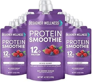 Sponsored Ad - Designer Wellness Protein Smoothie, Mixed Berry, 12g Whey Protein, Real Fruit Smoothie Snack, No Added Suga...