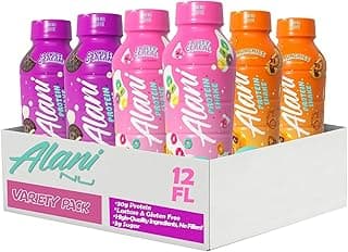 NEW Alani High Protein Shake Variety Pack, Cookies and Cream, Fruity Cereal & Munchies - Ready to Drink, Naturally Flavore...