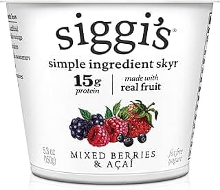 siggi's® Icelandic Strained Nonfat Yogurt, Acai Mixed Berry, 5.3 oz. Single Serve Cup – Thick, Protein-Rich Yogurt