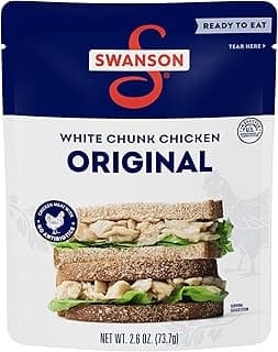 Swanson Original White Chunk Fully Cooked Chicken, Ready to Eat, Simple On-the-Go Meals, 2.6 OZ Pouch