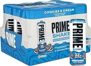 PRIME Shakes, Cookies & Cream, 32g Protein Shake for Muscle Support & Recovery, Ultra-Filtered Milk, Lactose Free, Low Sug...