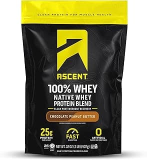 Sponsored Ad - Ascent 100% Whey Protein Powder - Post Workout Whey Protein Isolate, Zero Artificial Flavors & Sweeteners, ...