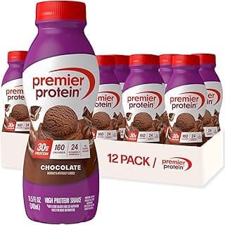 Premier Protein Shake, Chocolate, 30g Protein, No Added Sugar, 24 Vitamins & Minerals to Support Immune Health, 11.5 fl o...