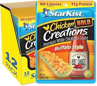 StarKist Chicken Creations BOLD Buffalo Style Pouch (2.6 oz - 12 Pack) Fully Cooked High Protein White Meat, Gluten Free, ...