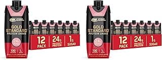 Optimum Nutrition Gold Standard Shake, 24g Protein, Ready to Drink-Protein, Strawberry, 11 Fl Oz, (Packaging May Vary) 1 C...