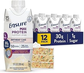 Ensure Max Protein Shake | Birthday Cake | Ready to Drink | 30g Protein for Muscle Health | 1g Sugar, 4g Fiber | 11 fl oz,...
